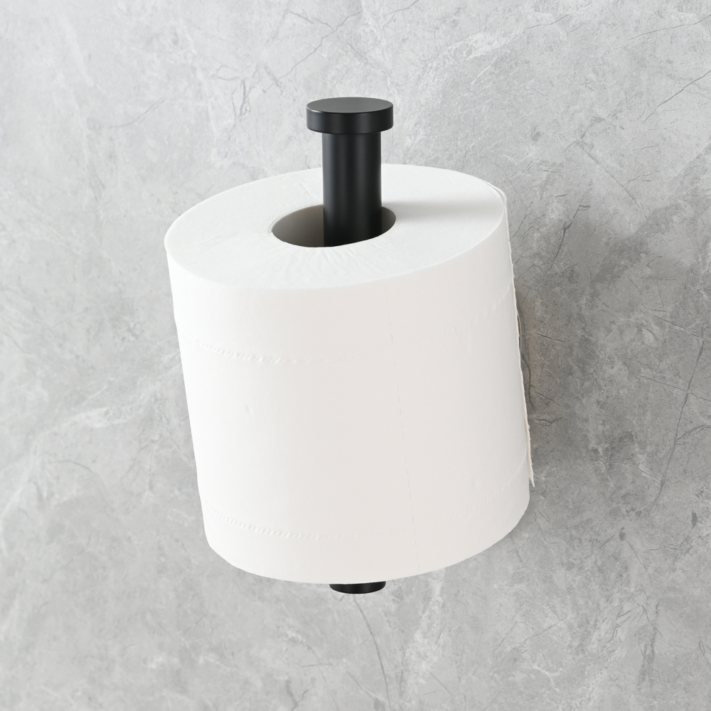 Tecmolog 304 Stainless Steel Bathroom Roll Paper Holder,  Wall Mount Adhesive Toilet Paper Holder, Brushed Nickel/Rectangle/Black/Golden