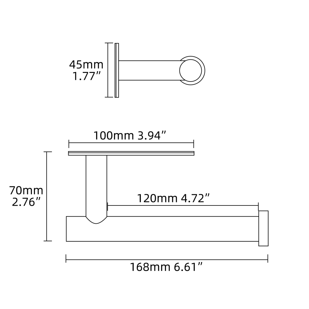Tecmolog 304 Stainless Steel Bathroom Roll Paper Holder,  Wall Mount Adhesive Toilet Paper Holder, Brushed Nickel/Rectangle/Black/Golden