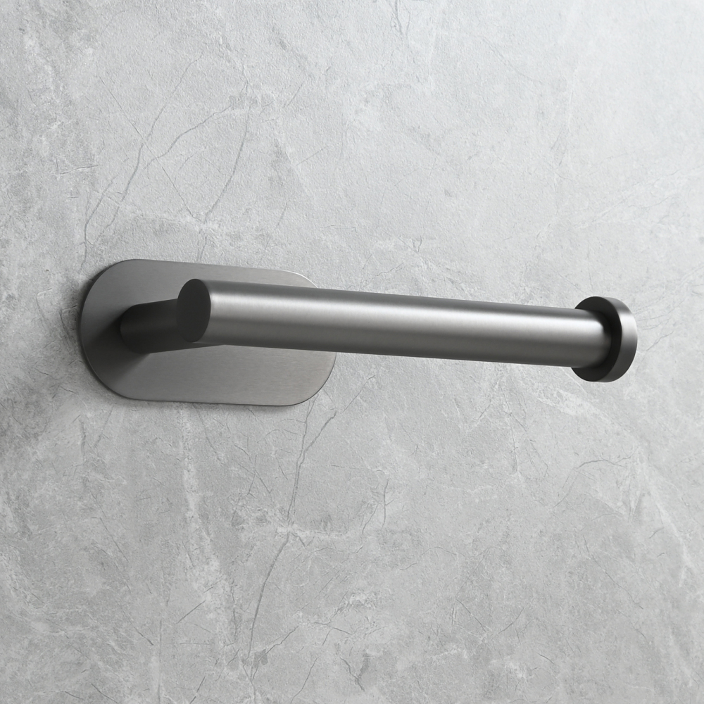 Tecmolog 304 Stainless Steel Bathroom Roll Paper Holder,  Wall Mount Adhesive Toilet Paper Holder, Brushed Nickel/Rectangle/Black/Golden