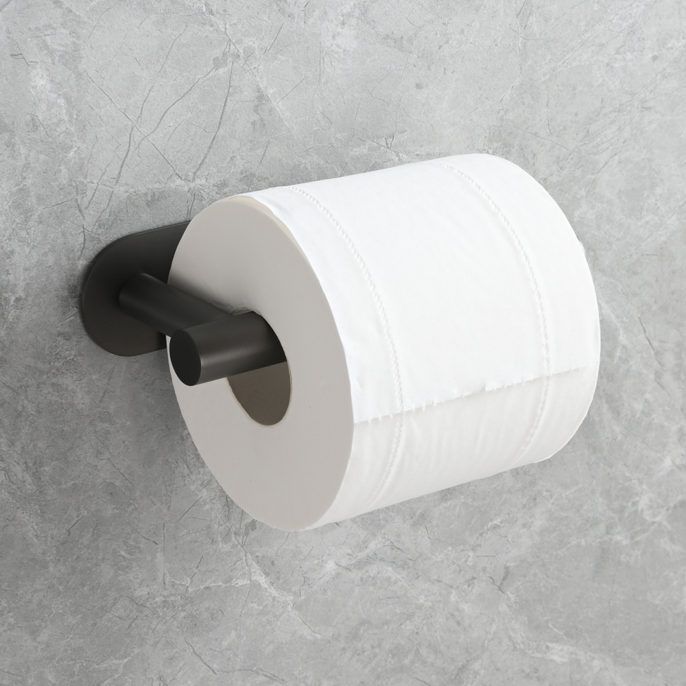 Tecmolog 304 Stainless Steel Bathroom Roll Paper Holder,  Wall Mount Adhesive Toilet Paper Holder, Brushed Nickel/Rectangle/Black/Golden