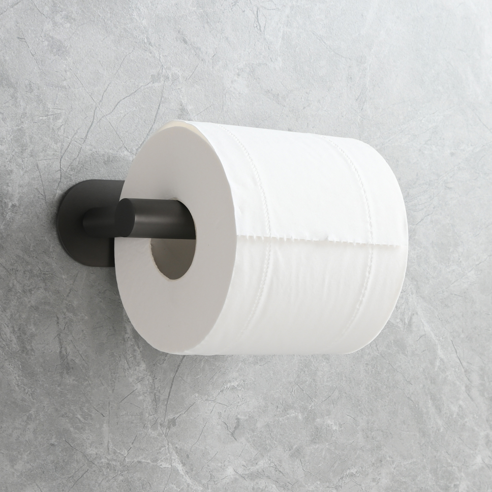 Tecmolog 304 Stainless Steel Bathroom Roll Paper Holder,  Wall Mount Adhesive Toilet Paper Holder, Brushed Nickel/Rectangle/Black/Golden