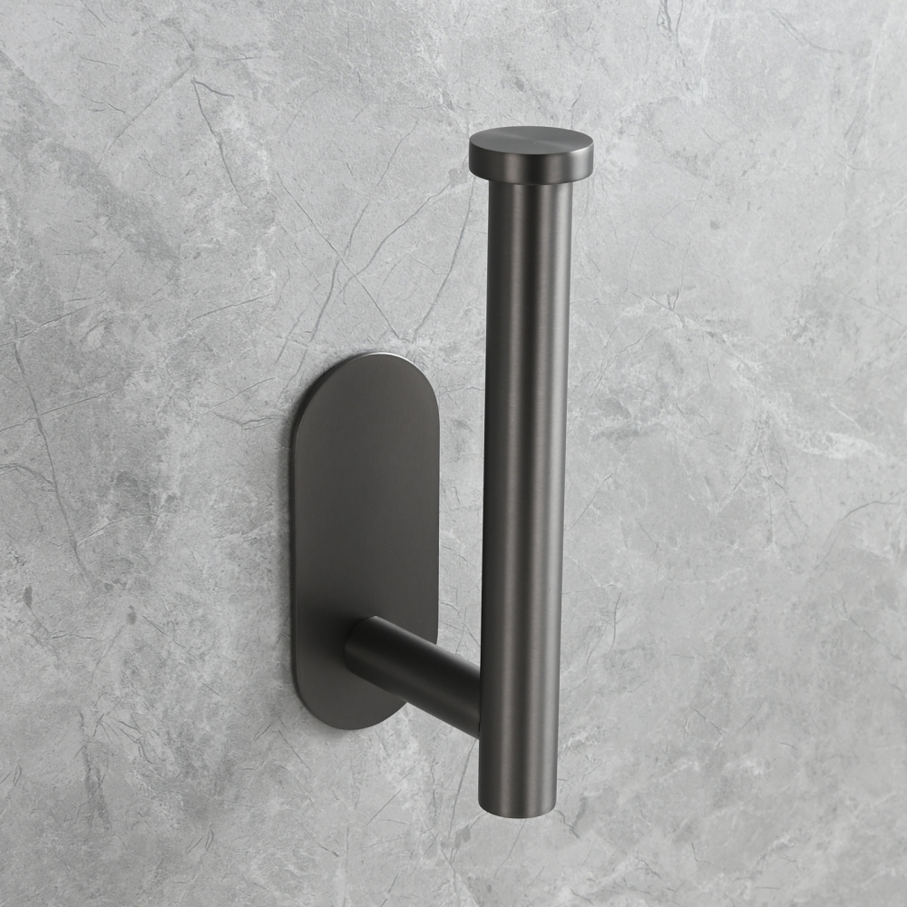 Tecmolog 304 Stainless Steel Bathroom Roll Paper Holder,  Wall Mount Adhesive Toilet Paper Holder, Brushed Nickel/Rectangle/Black/Golden