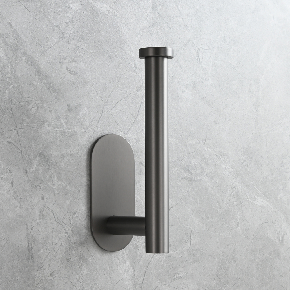 Tecmolog 304 Stainless Steel Bathroom Roll Paper Holder,  Wall Mount Adhesive Toilet Paper Holder, Brushed Nickel/Rectangle/Black/Golden