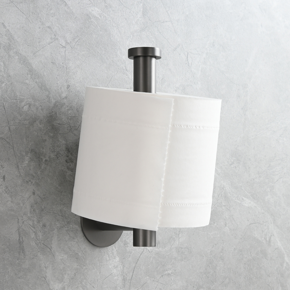 Tecmolog 304 Stainless Steel Bathroom Roll Paper Holder,  Wall Mount Adhesive Toilet Paper Holder, Brushed Nickel/Rectangle/Black/Golden