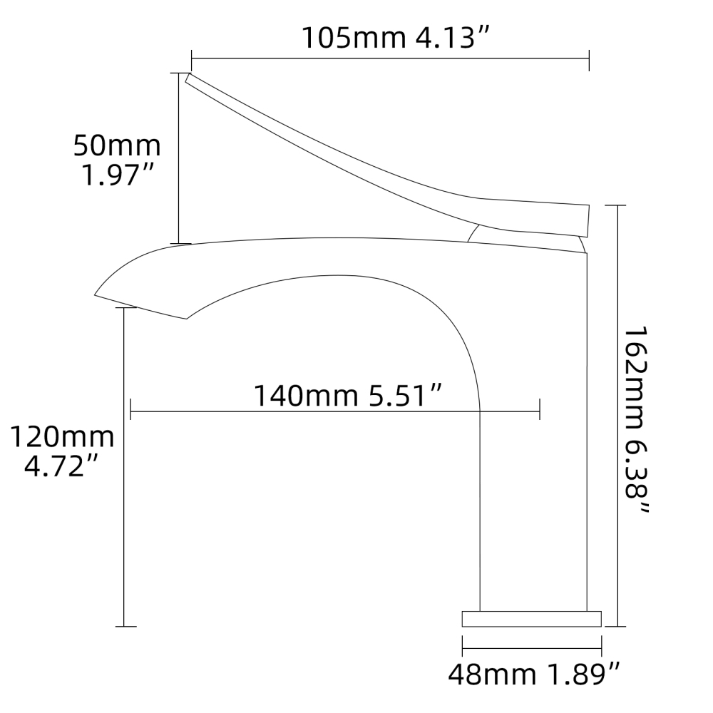 Tecmolog Basin Faucet Single Hole Bathroom Faucet Single Handle Basin Mixer Tap