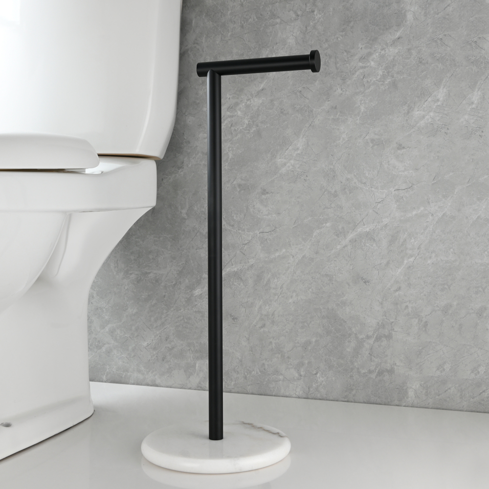 Tecmolog Standing Stainless Steel Paper Holder,Kitchen Towel Roll Paper Holder for Bathroom