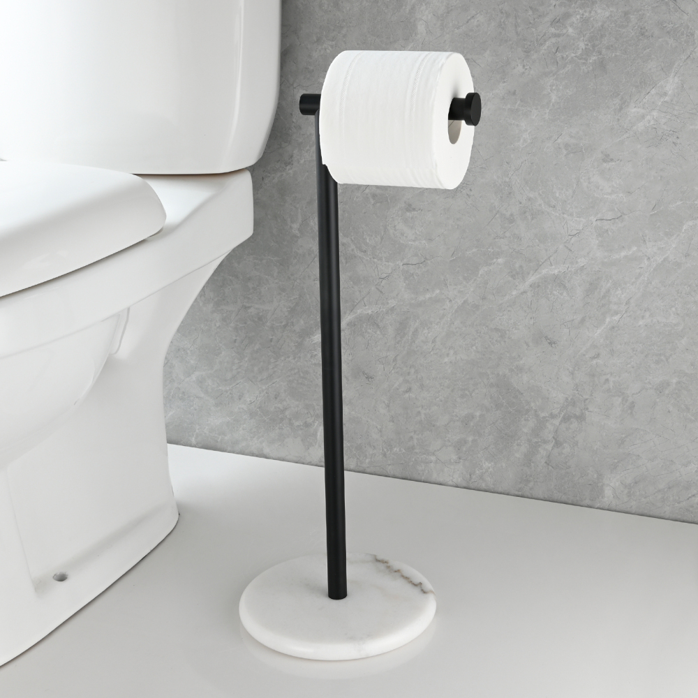 Tecmolog Standing Stainless Steel Paper Holder,Kitchen Towel Roll Paper Holder for Bathroom