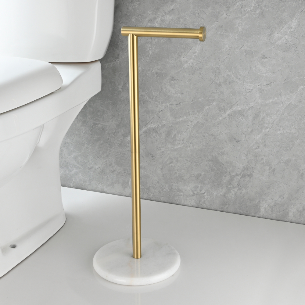 Tecmolog Standing Stainless Steel Paper Holder,Kitchen Towel Roll Paper Holder for Bathroom