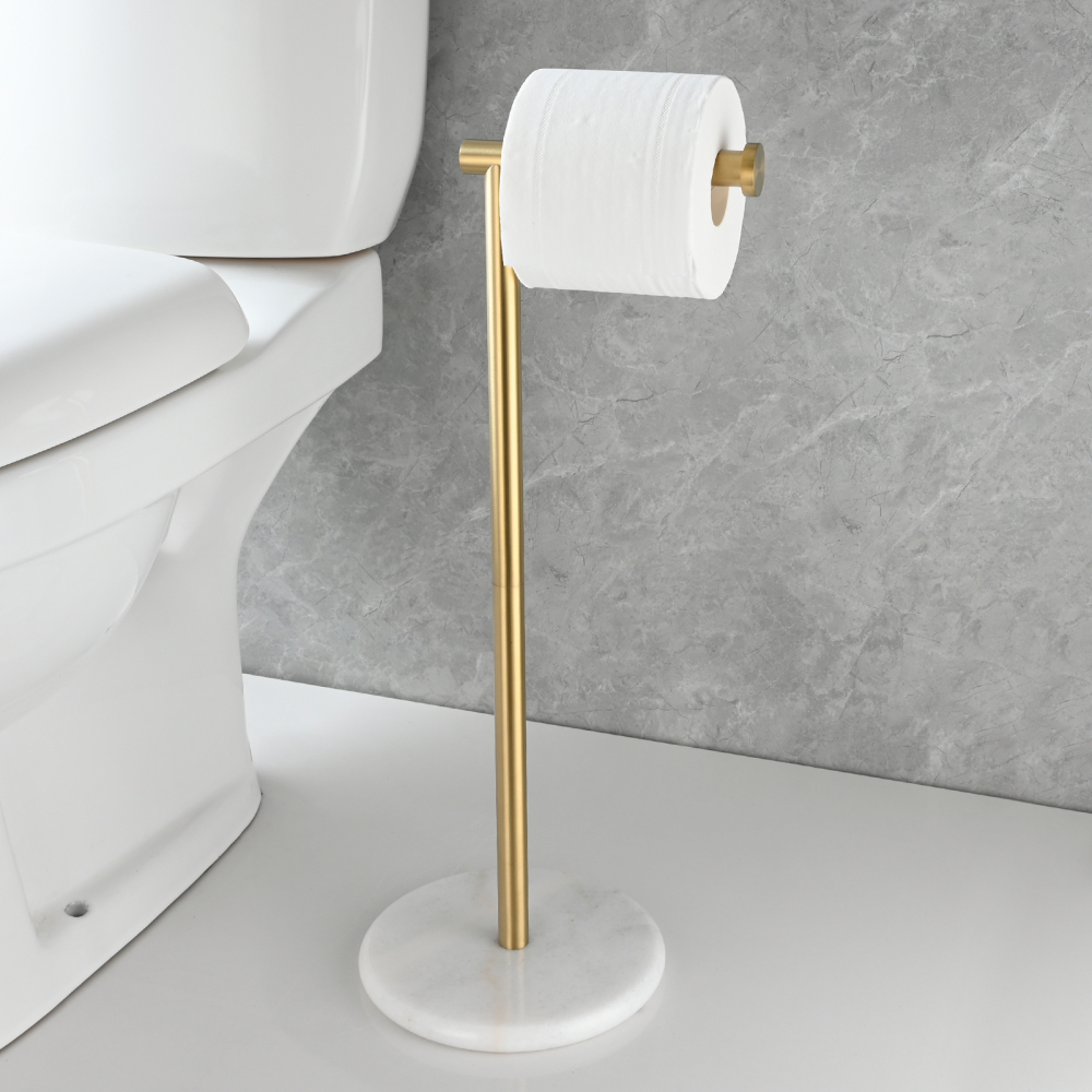 Tecmolog Standing Stainless Steel Paper Holder,Kitchen Towel Roll Paper Holder for Bathroom