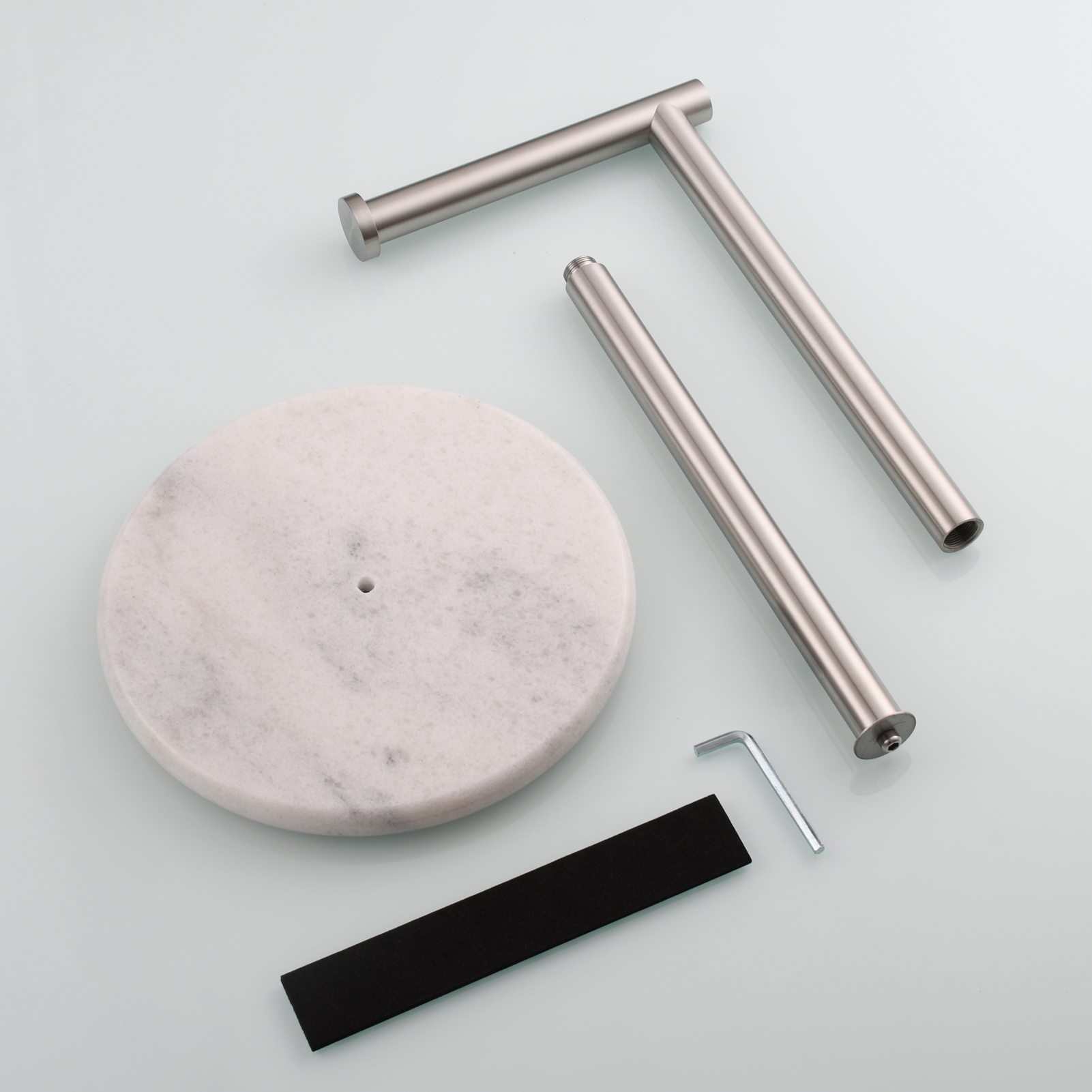 Tecmolog Standing Stainless Steel Paper Holder,Kitchen Towel Roll Paper Holder for Bathroom