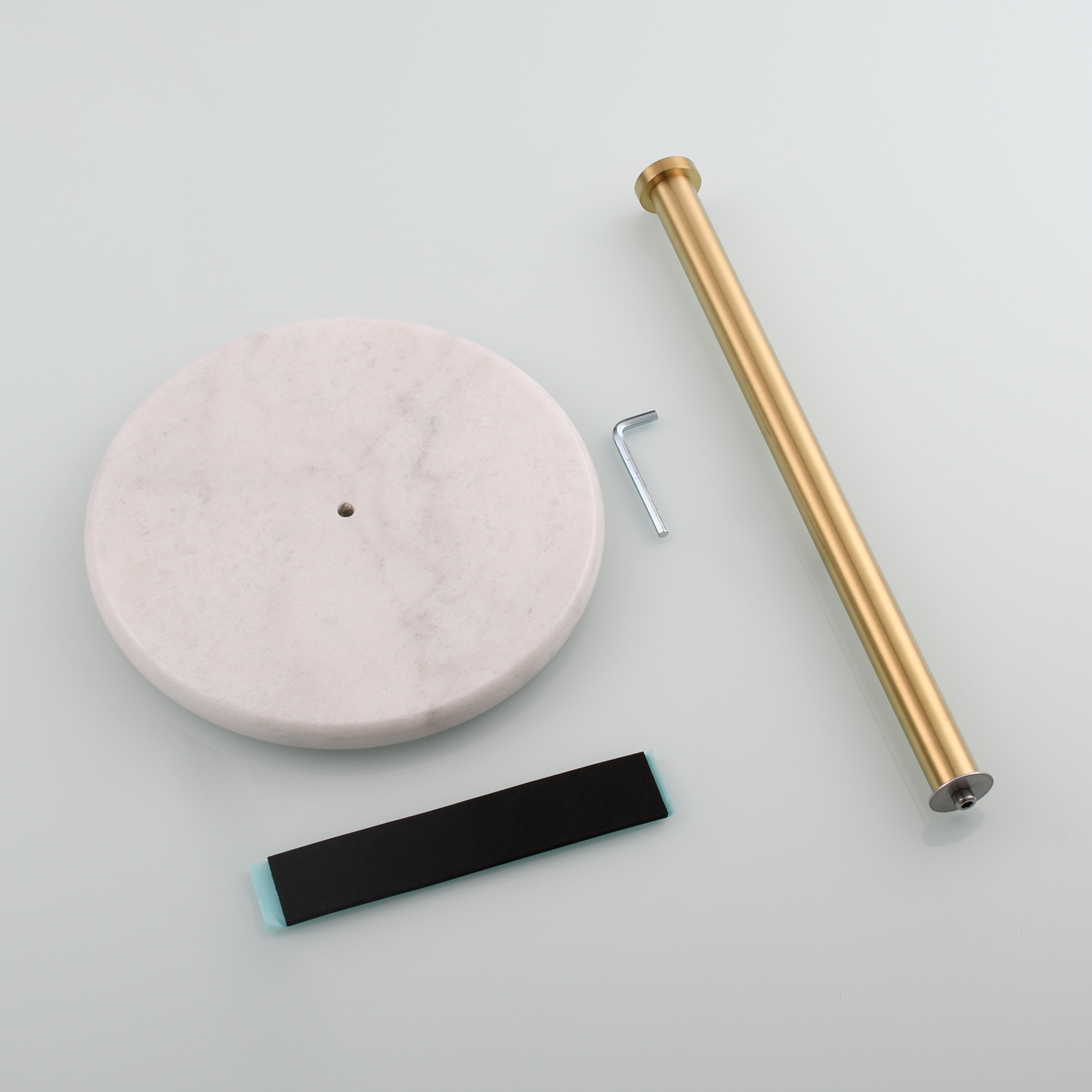 Tecmolog Stainless Steel Paper Towel Holder,Standing Paper Towel Roll Holder with Weighted Marble Base for Kitchen Bathroom