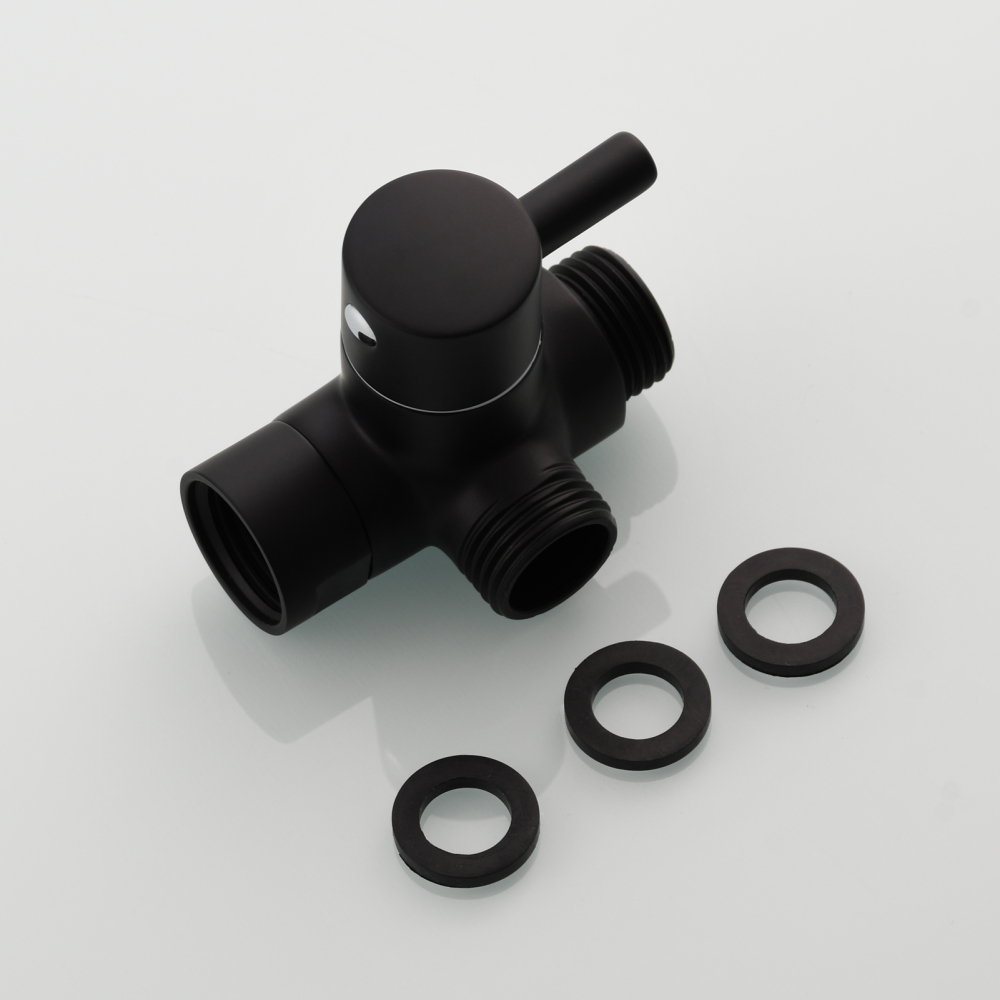 Tecmolog Shower Adapter Valve G1/2'', Brass Shower Arm Diverter for Handheld Shower and Fixed Shower Head, DSF007E/DSF007ENA/DSF007EB