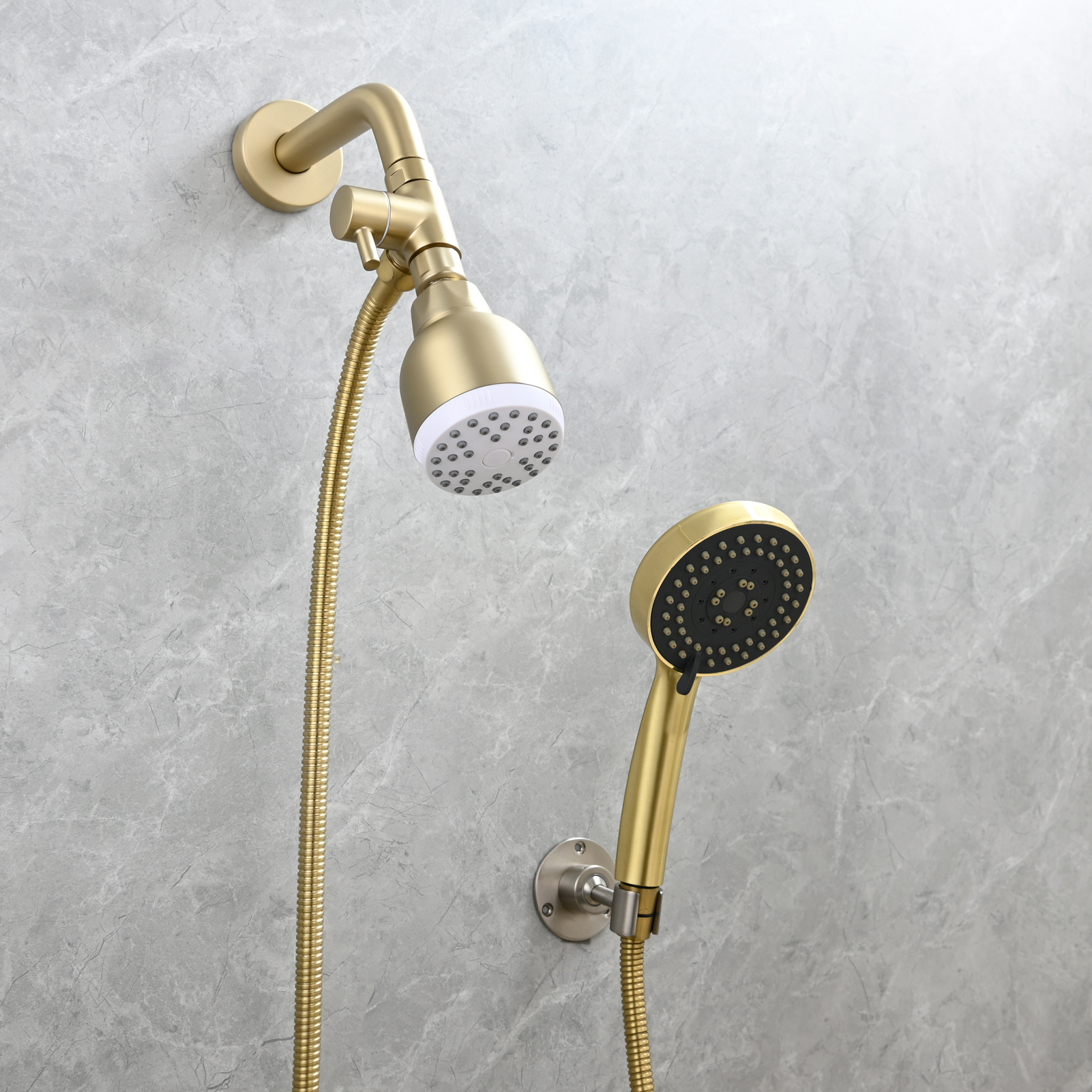 Tecmolog Shower Adapter Valve G1/2'', Brass Shower Arm Diverter for Handheld Shower and Fixed Shower Head, DSF007E/DSF007ENA/DSF007EB
