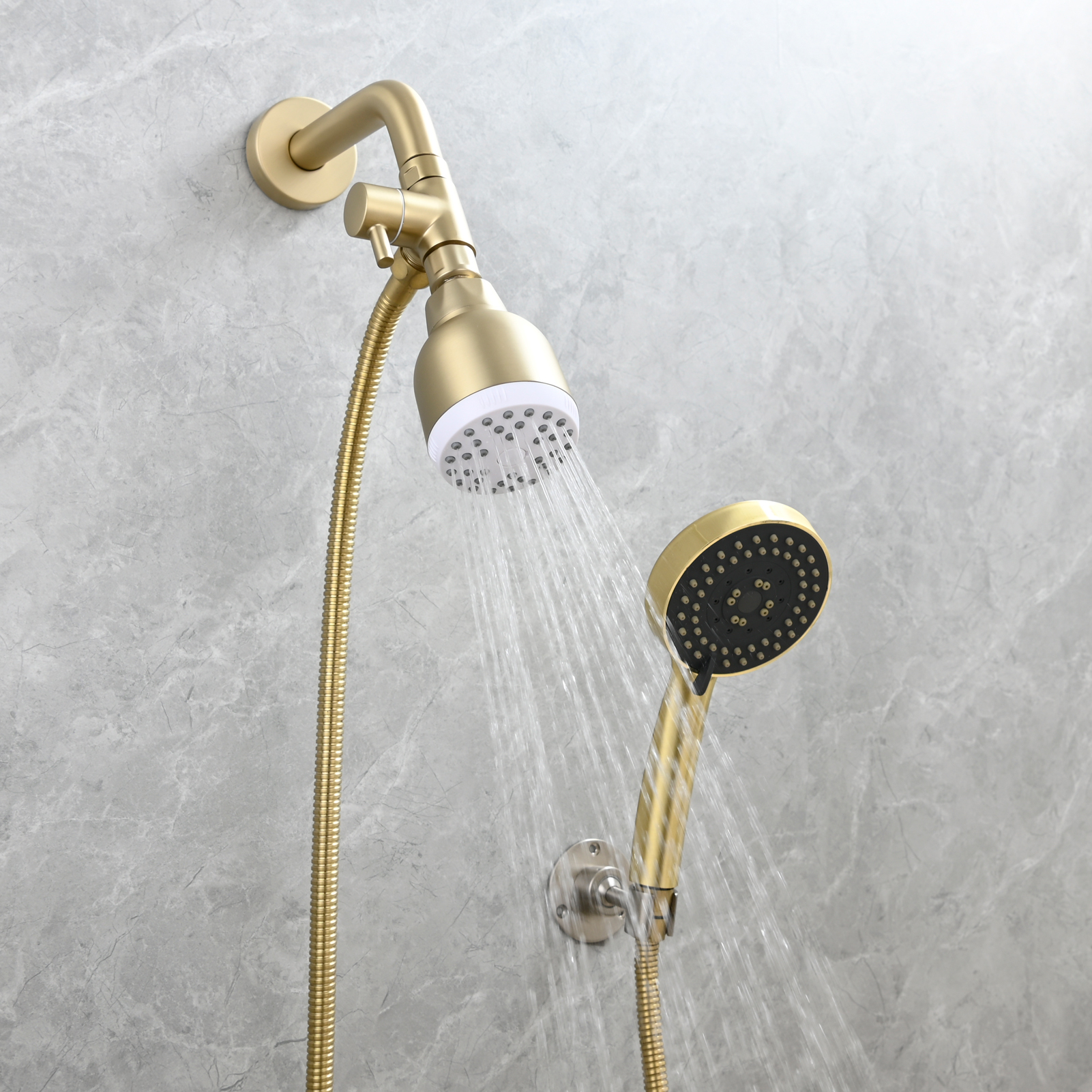Tecmolog Shower Adapter Valve G1/2'', Brass Shower Arm Diverter for Handheld Shower and Fixed Shower Head, DSF007E/DSF007ENA/DSF007EB
