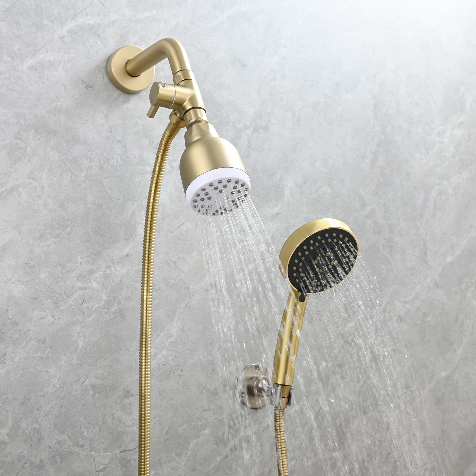 Tecmolog Shower Adapter Valve G1/2'', Brass Shower Arm Diverter for Handheld Shower and Fixed Shower Head, DSF007E/DSF007ENA/DSF007EB
