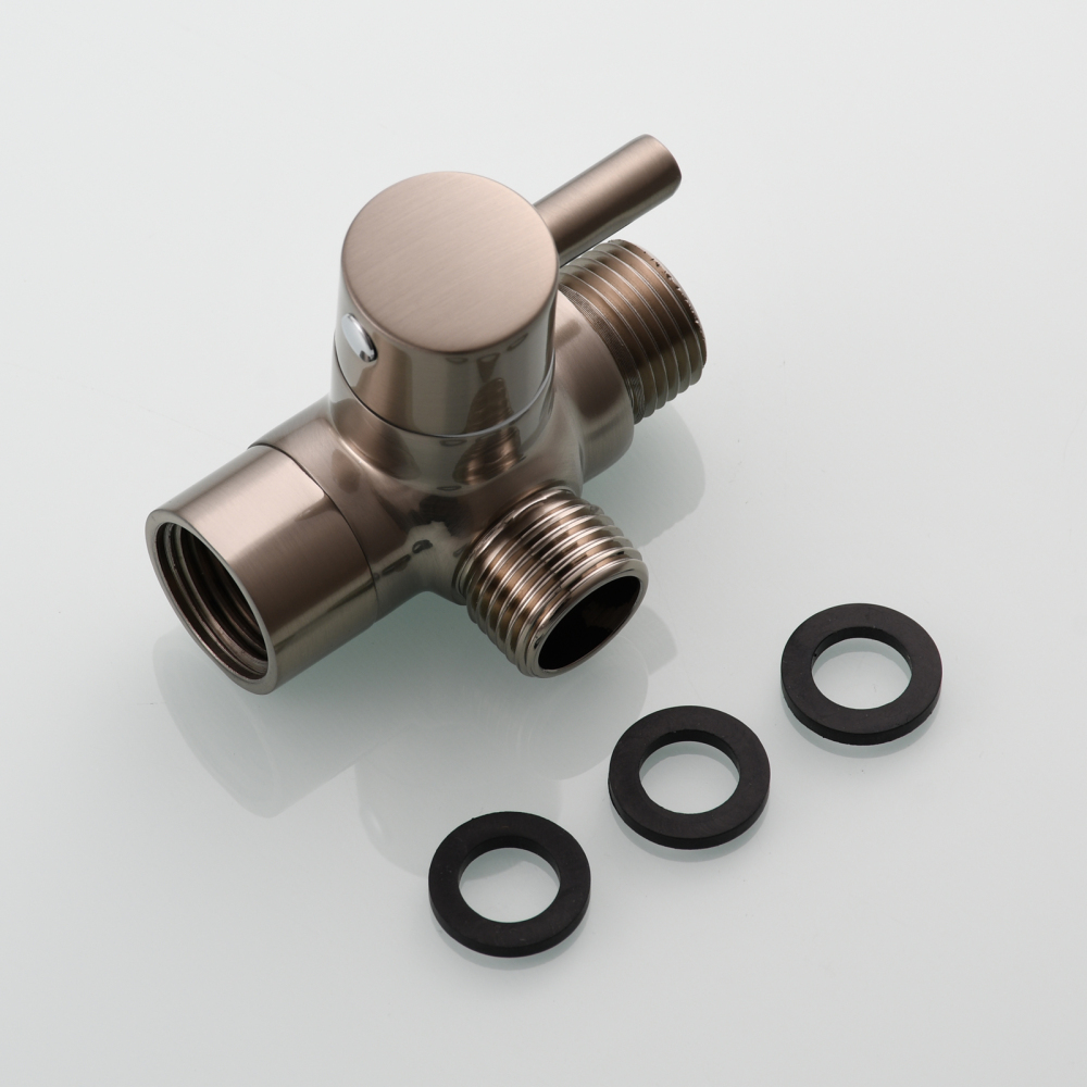 Tecmolog Shower Adapter Valve G1/2'', Brass Shower Arm Diverter for Handheld Shower and Fixed Shower Head, DSF007E/DSF007ENA/DSF007EB