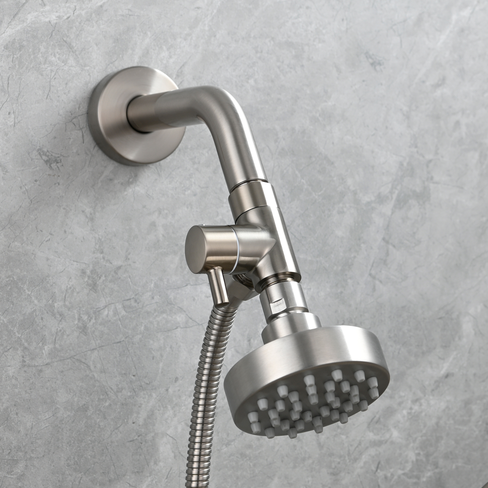 Tecmolog Shower Adapter Valve G1/2'', Brass Shower Arm Diverter for Handheld Shower and Fixed Shower Head, DSF007E/DSF007ENA/DSF007EB