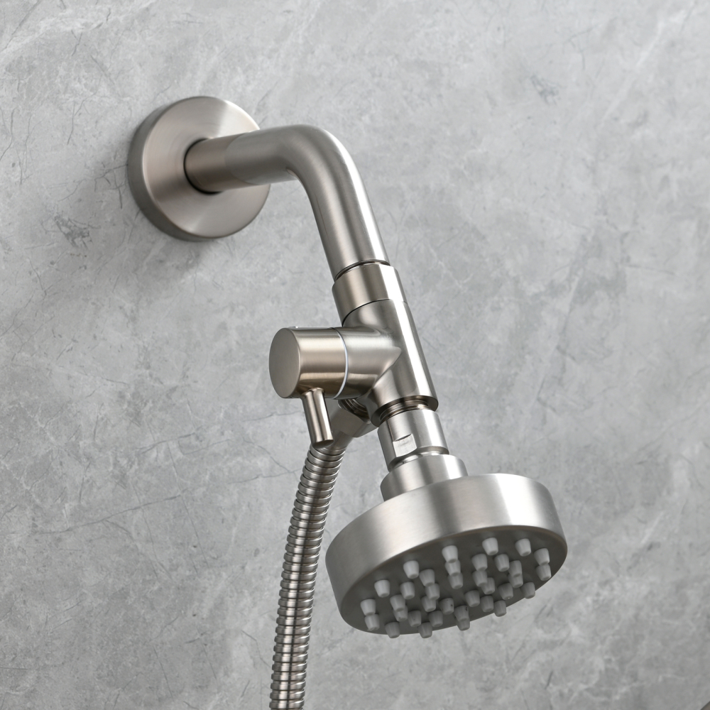 Tecmolog Shower Adapter Valve G1/2'', Brass Shower Arm Diverter for Handheld Shower and Fixed Shower Head, DSF007E/DSF007ENA/DSF007EB