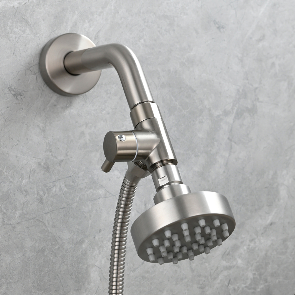 Tecmolog Shower Adapter Valve G1/2'', Brass Shower Arm Diverter for Handheld Shower and Fixed Shower Head, DSF007E/DSF007ENA/DSF007EB