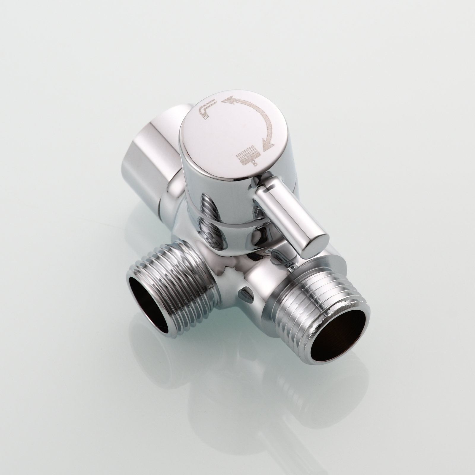 Tecmolog Shower Adapter Valve G1/2'', Brass Shower Arm Diverter for Handheld Shower and Fixed Shower Head, DSF007E/DSF007ENA/DSF007EB