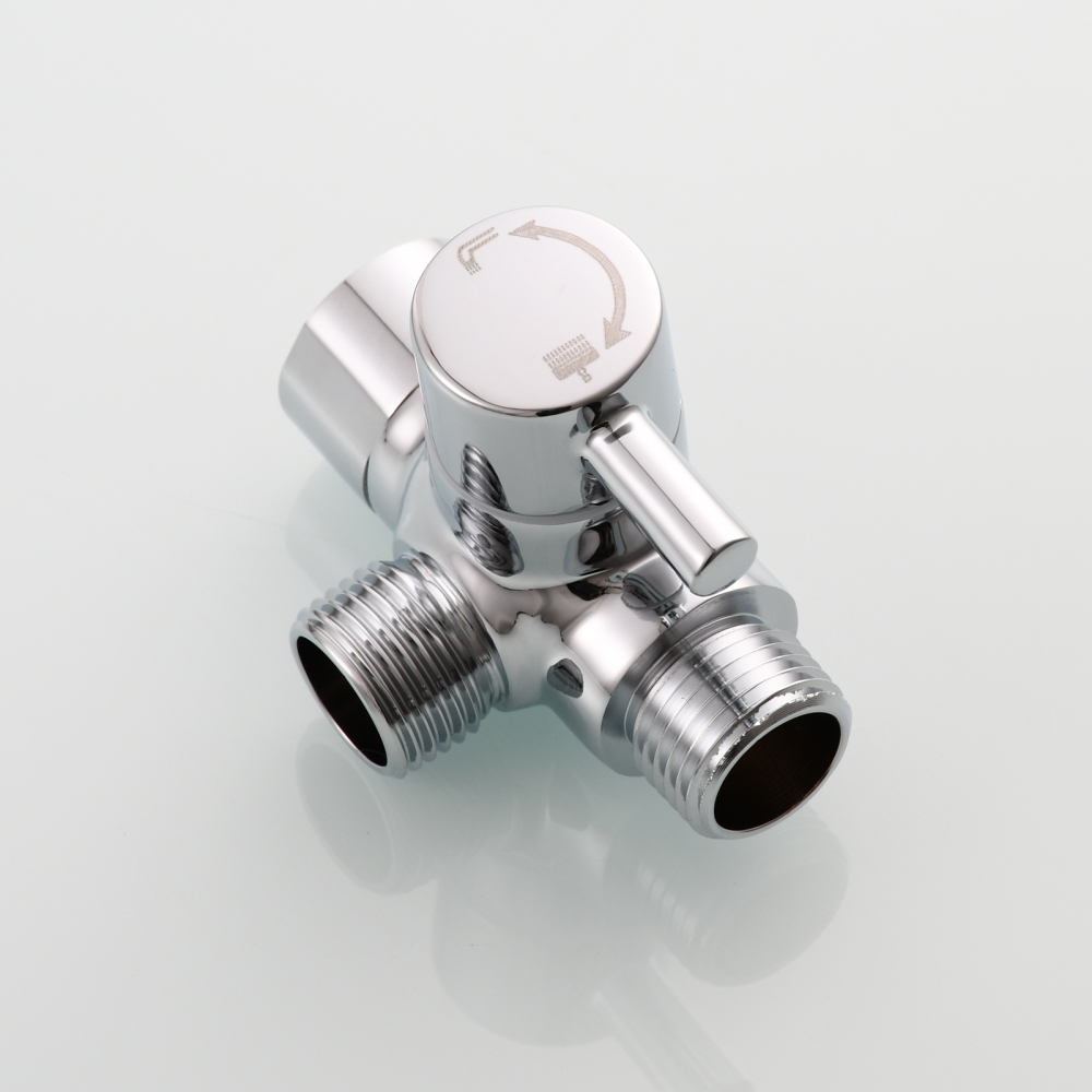 Tecmolog Shower Adapter Valve G1/2'', Brass Shower Arm Diverter for Handheld Shower and Fixed Shower Head, DSF007E/DSF007ENA/DSF007EB