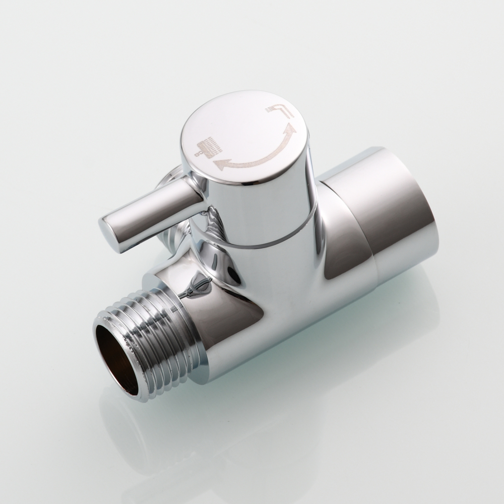 Tecmolog Shower Adapter Valve G1/2'', Brass Shower Arm Diverter for Handheld Shower and Fixed Shower Head, DSF007E/DSF007ENA/DSF007EB