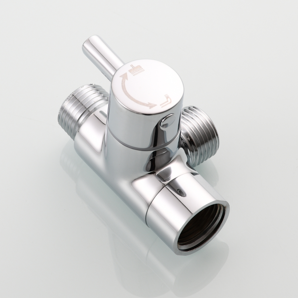 Tecmolog Shower Adapter Valve G1/2'', Brass Shower Arm Diverter for Handheld Shower and Fixed Shower Head, DSF007E/DSF007ENA/DSF007EB