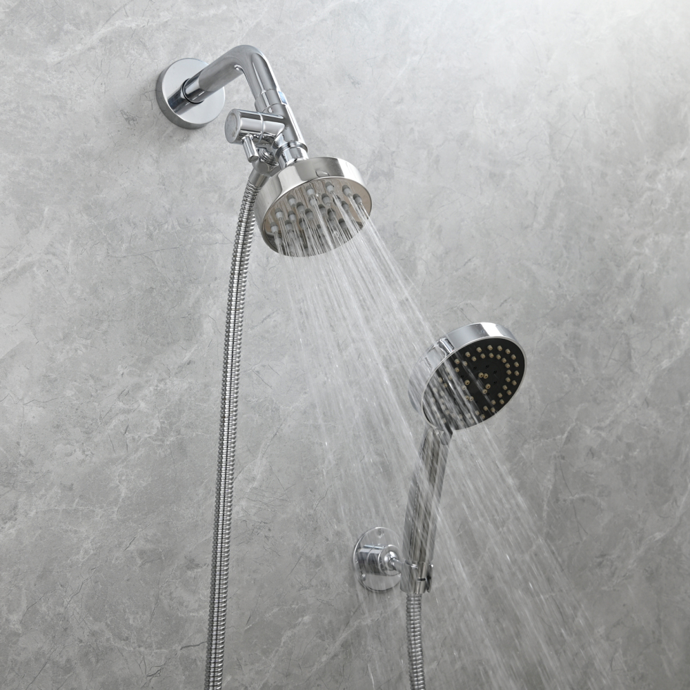 Tecmolog Shower Adapter Valve G1/2'', Brass Shower Arm Diverter for Handheld Shower and Fixed Shower Head, DSF007E/DSF007ENA/DSF007EB