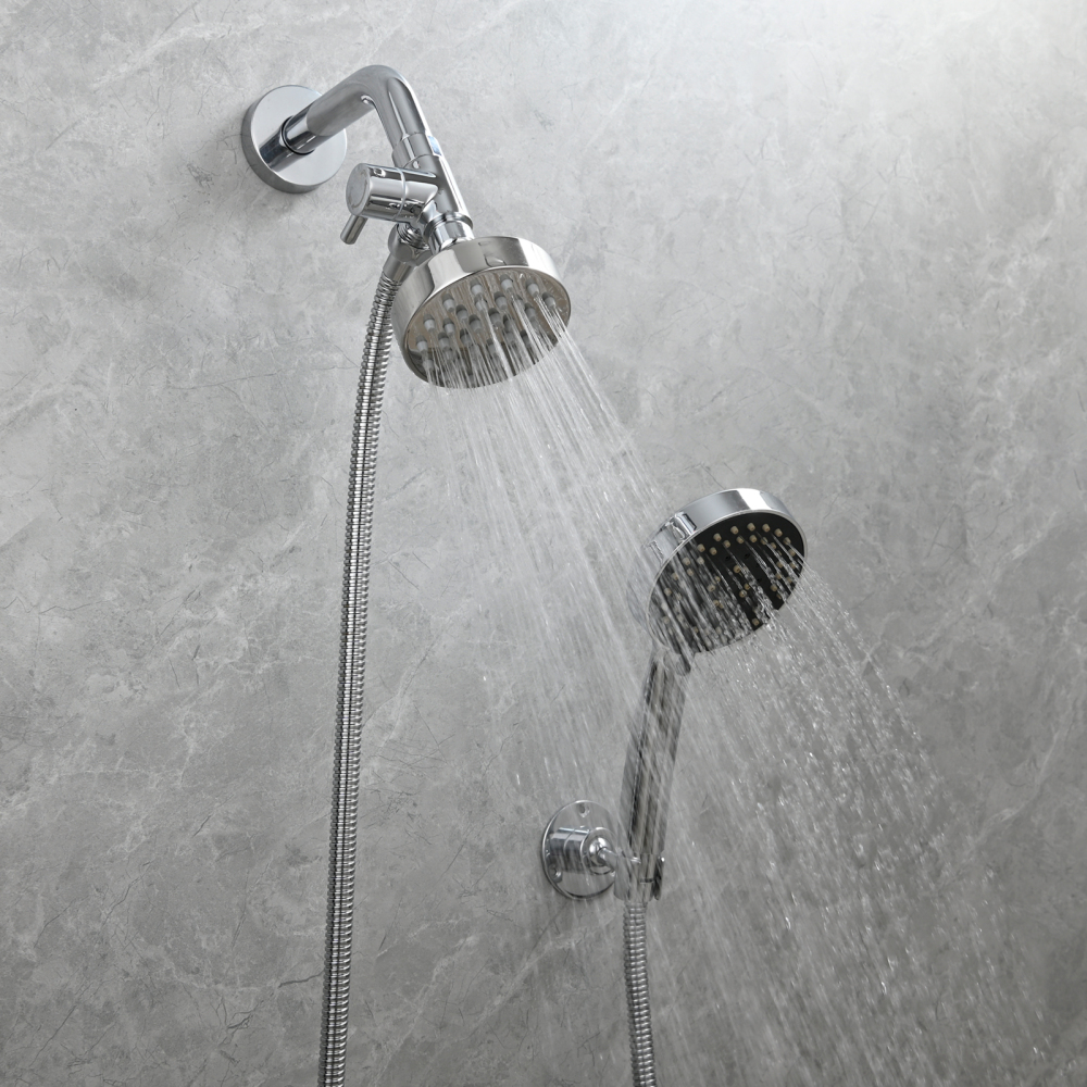 Tecmolog Shower Adapter Valve G1/2'', Brass Shower Arm Diverter for Handheld Shower and Fixed Shower Head, DSF007E/DSF007ENA/DSF007EB