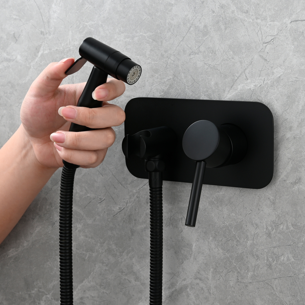 Tecmolog Stainless Steel Toilet Bidet Sprayer Hot and Cold Bidet Spray Set