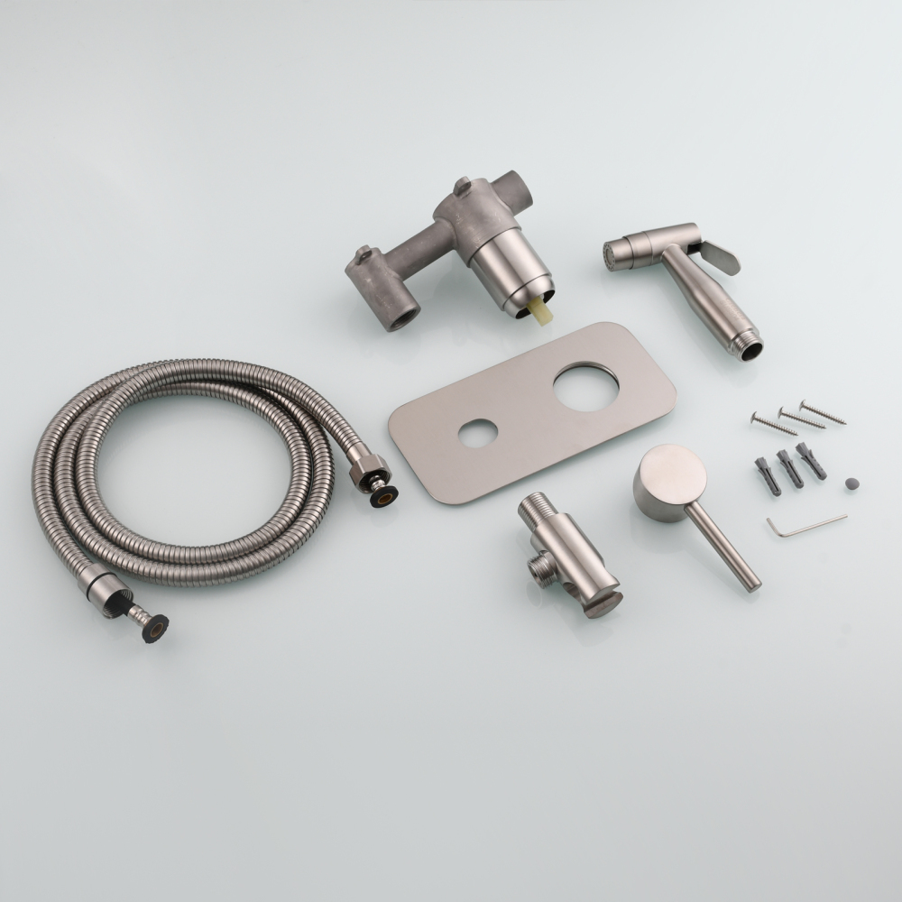 Tecmolog Stainless Steel Toilet Bidet Sprayer Hot and Cold Bidet Spray Set