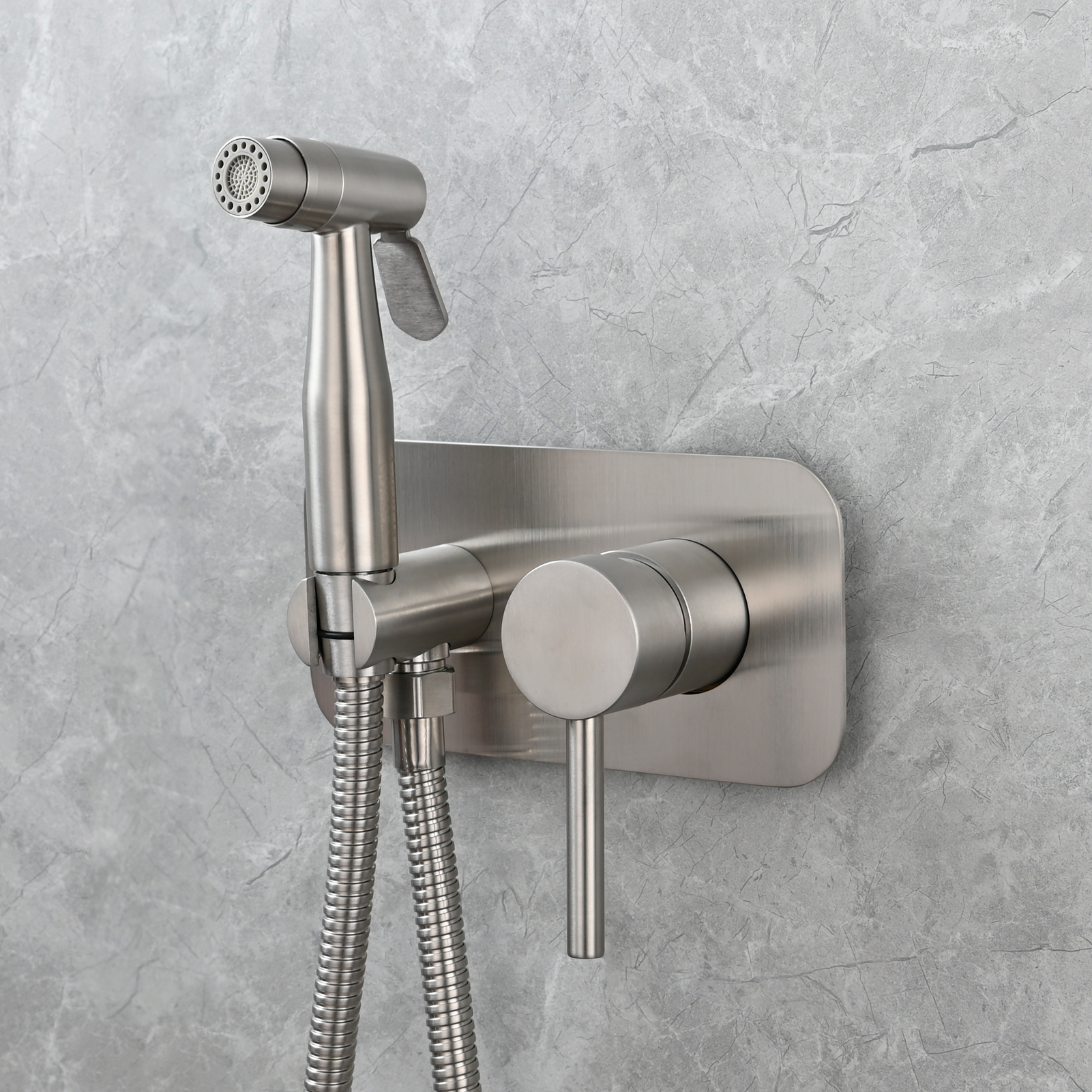 Tecmolog Stainless Steel Toilet Bidet Sprayer Hot and Cold Bidet Spray Set