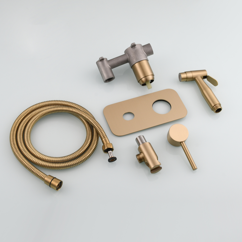 Tecmolog Stainless Steel Toilet Bidet Sprayer Hot and Cold Bidet Spray Set