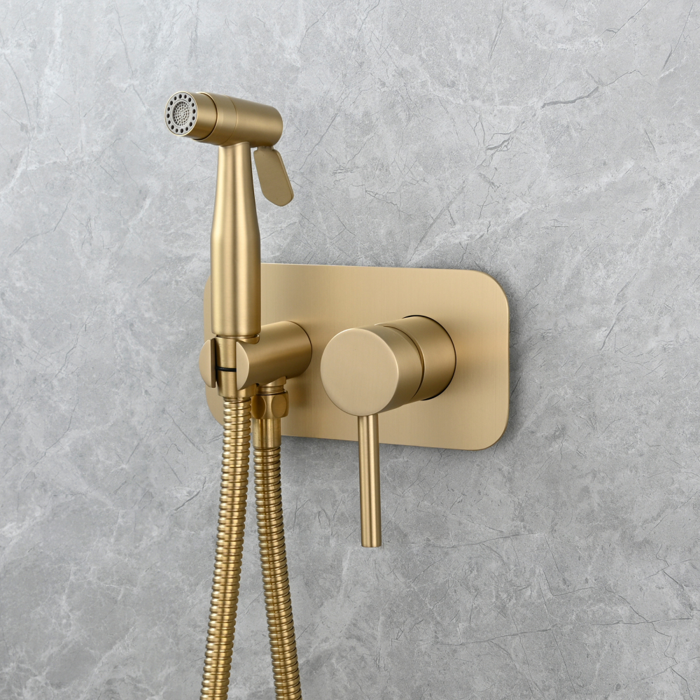 Tecmolog Stainless Steel Toilet Bidet Sprayer Hot and Cold Bidet Spray Set