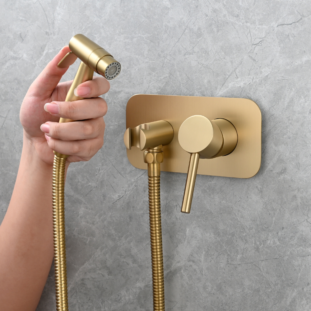 Tecmolog Stainless Steel Toilet Bidet Sprayer Hot and Cold Bidet Spray Set