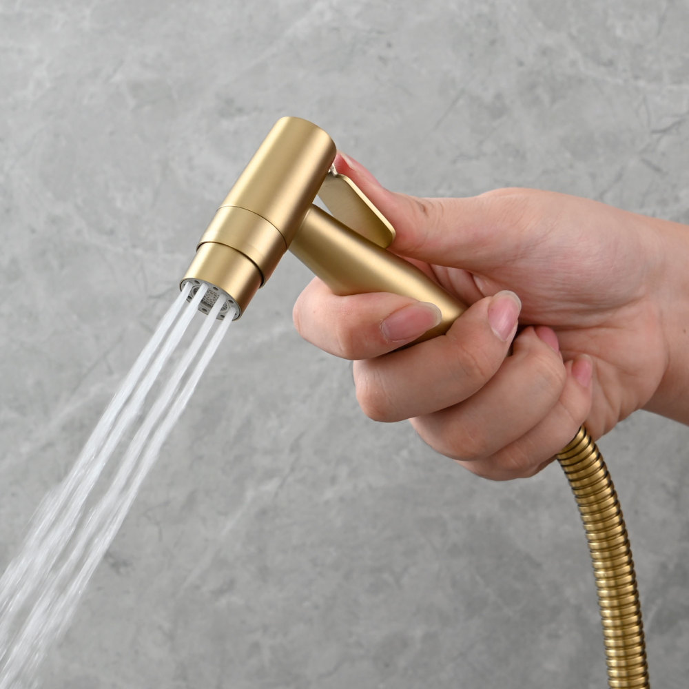 Tecmolog Stainless Steel Toilet Bidet Sprayer Hot and Cold Bidet Spray Set