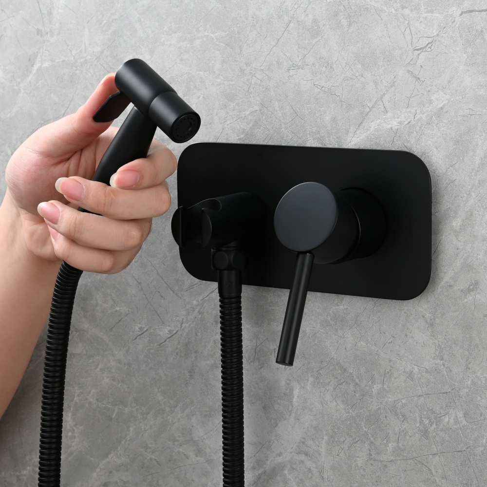 Tecmolog Stainless Steel Toilet Bidet Sprayer Hot and Cold Bidet Spray Set