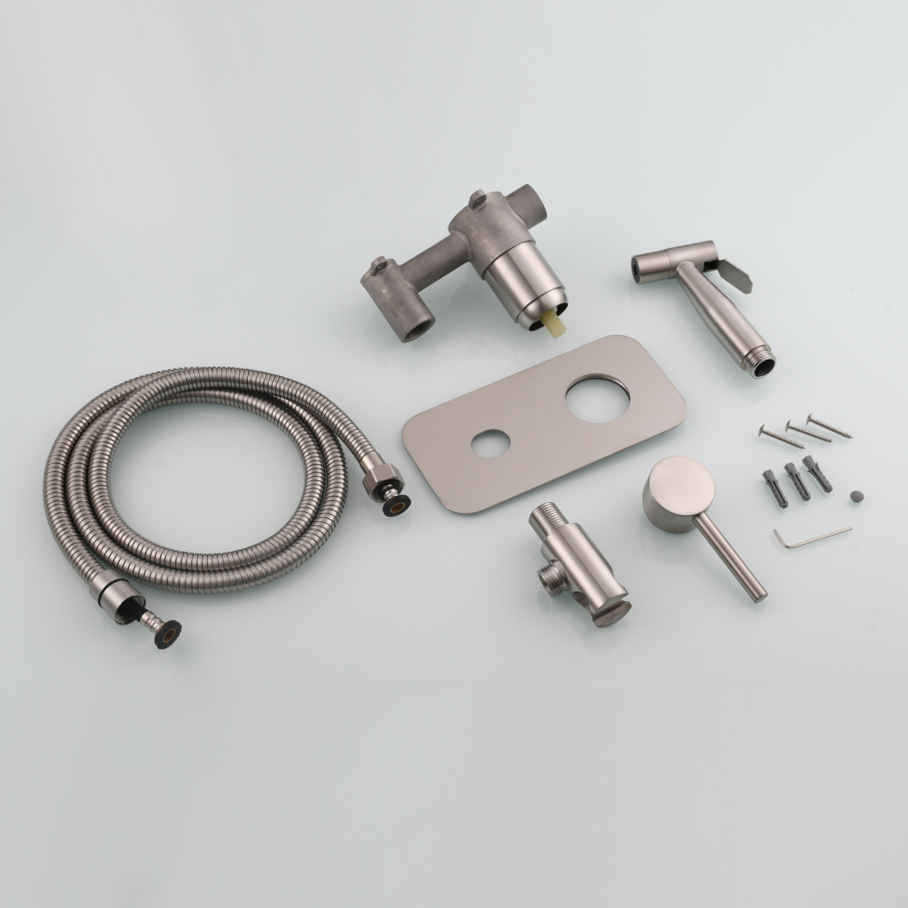 Tecmolog Stainless Steel Toilet Bidet Sprayer Hot and Cold Bidet Spray Set