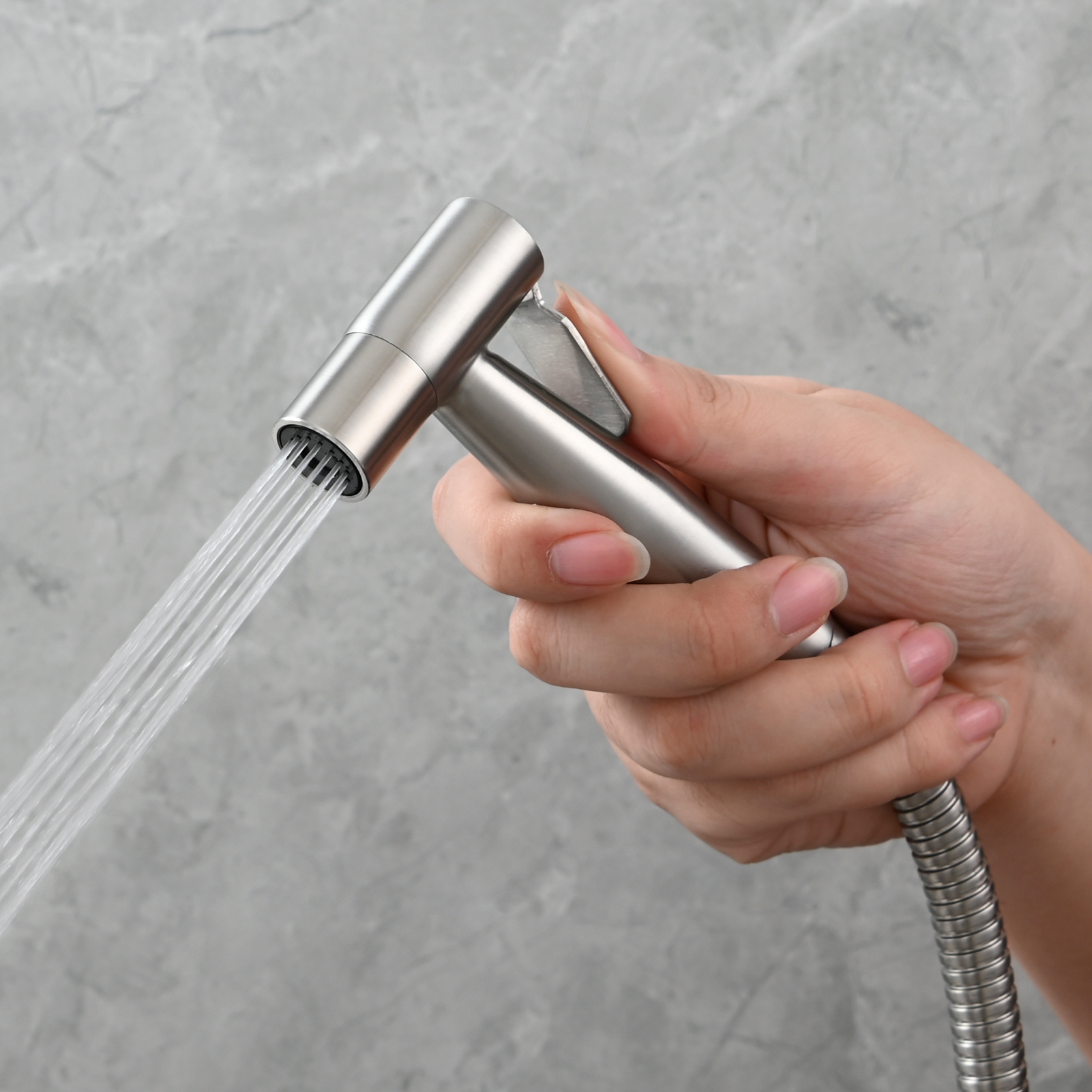 Tecmolog Stainless Steel Toilet Bidet Sprayer Hot and Cold Bidet Spray Set