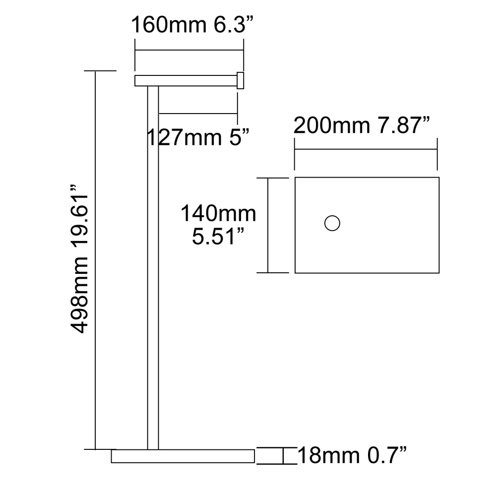 Tecmolog 304 Stainless Steel Free-standing Toilet Roll Holder with Reserve Function,SBH266B