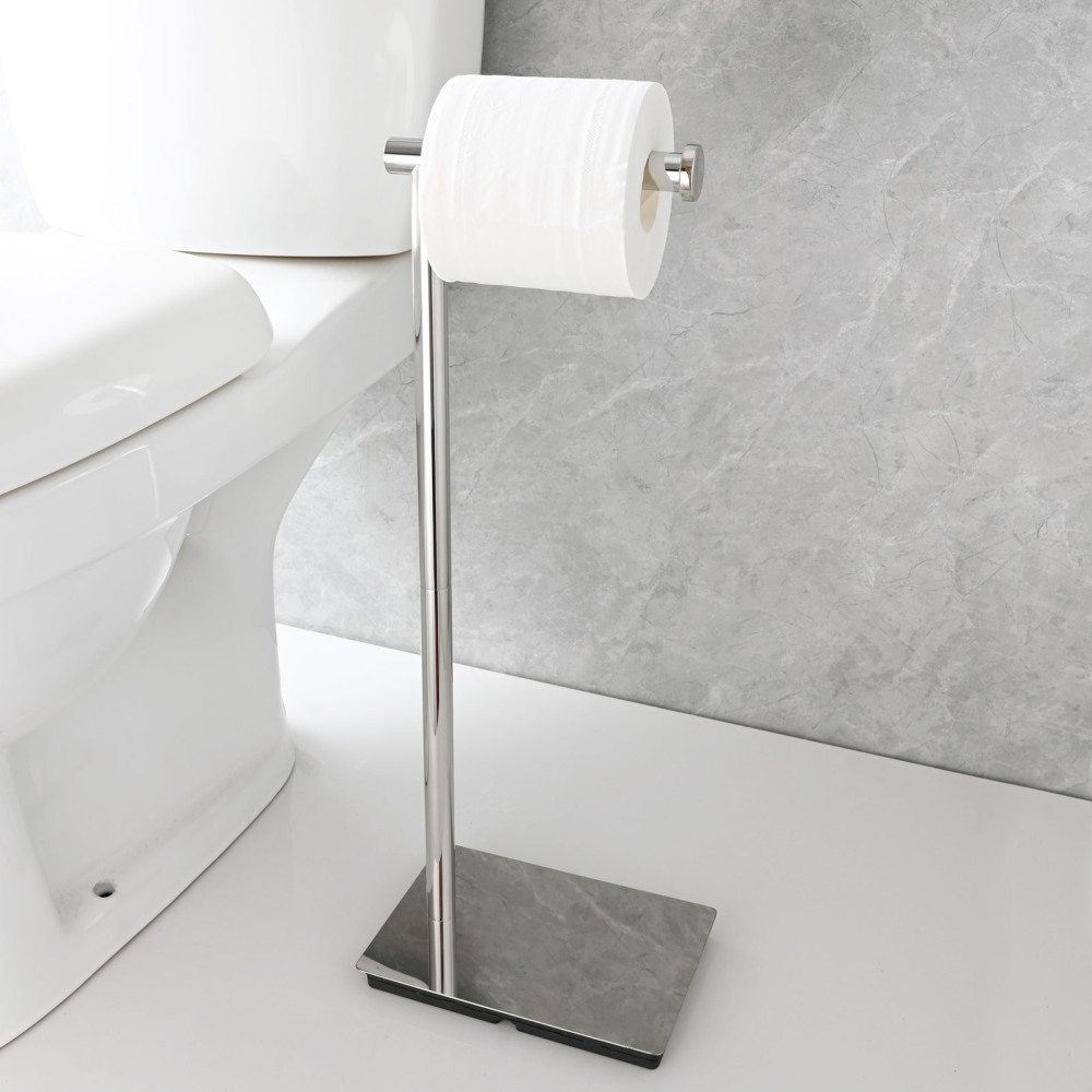 Tecmolog 304 Stainless Steel Free-standing Toilet Roll Holder with Reserve Function,SBH266B