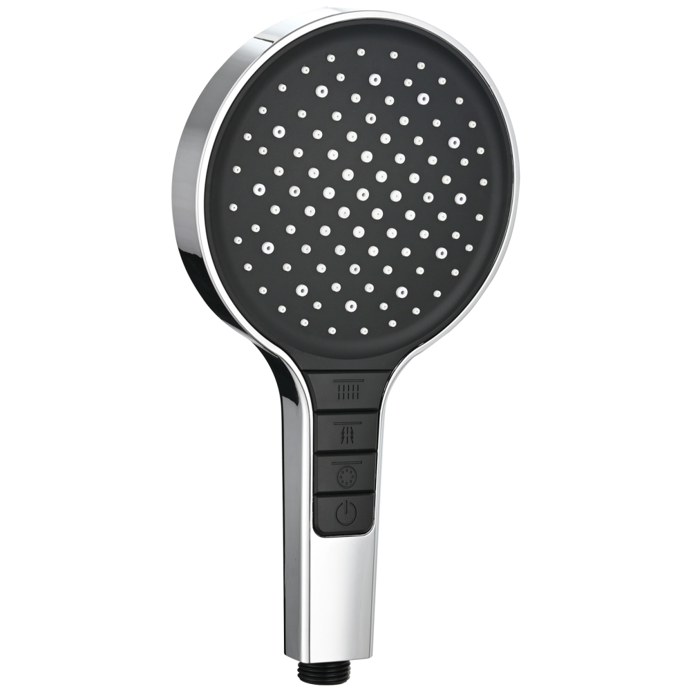 Tecmolog Plastic Shower Set High Pressure 7 Settings Fixed Handheld Shower Head with 1.5m Hose and Holder