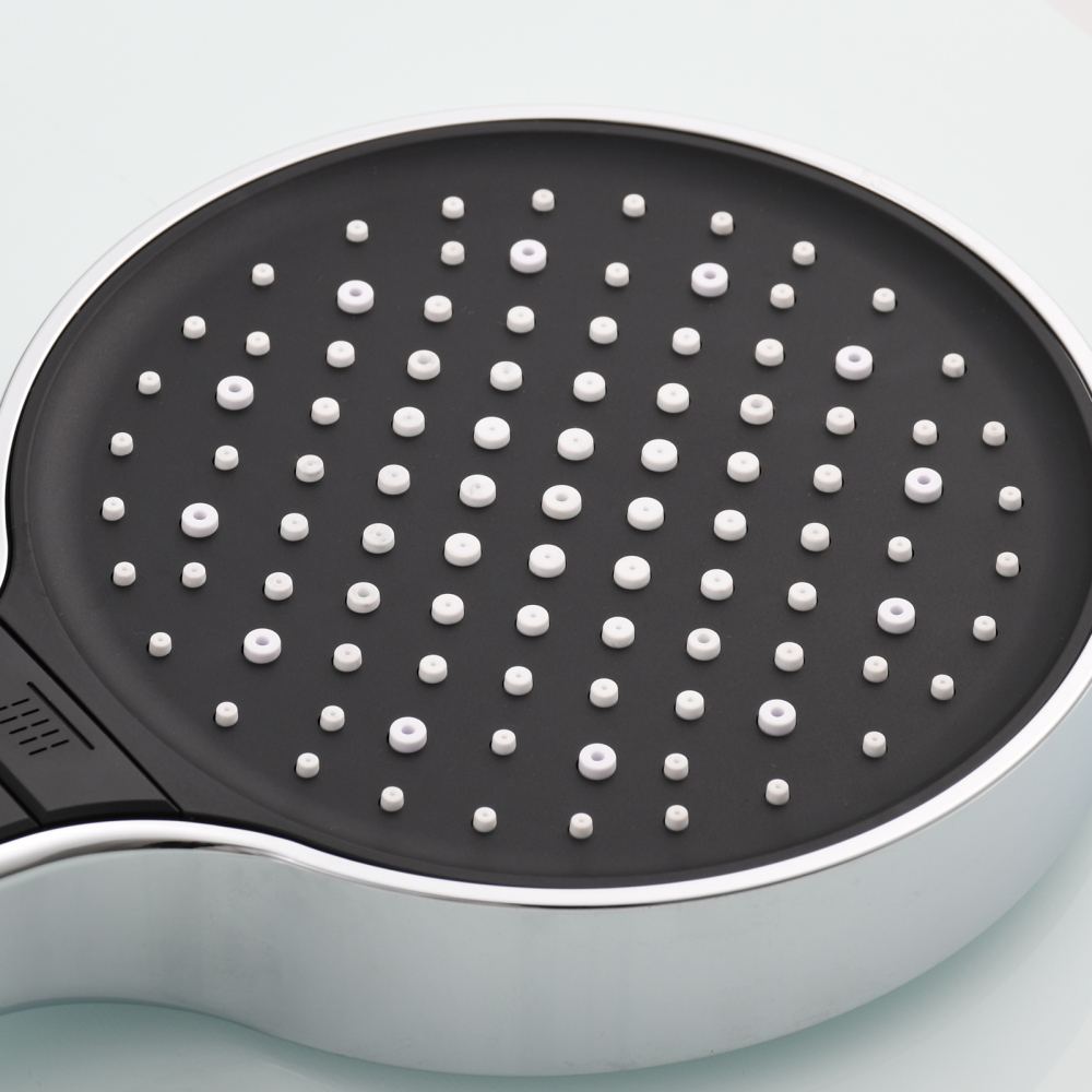 Tecmolog Plastic Shower Set High Pressure 7 Settings Fixed Handheld Shower Head with 1.5m Hose and Holder