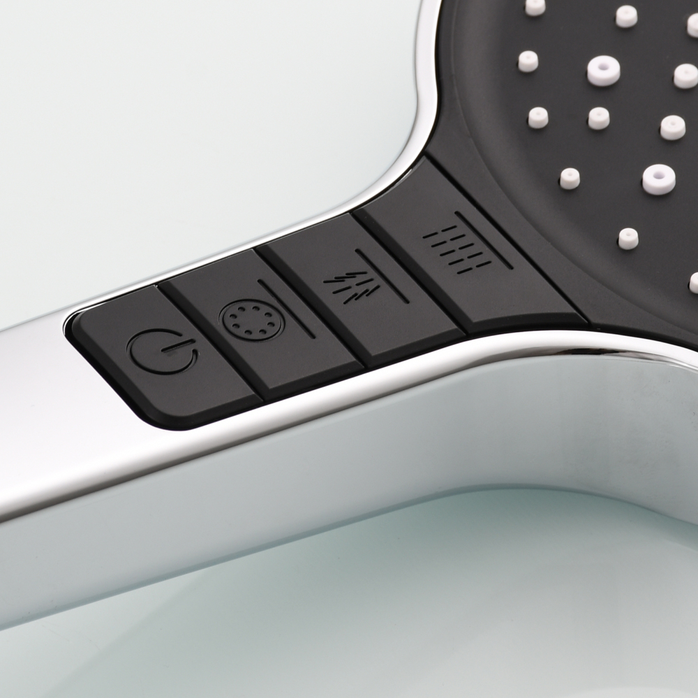 Tecmolog Plastic Shower Set High Pressure 7 Settings Fixed Handheld Shower Head with 1.5m Hose and Holder