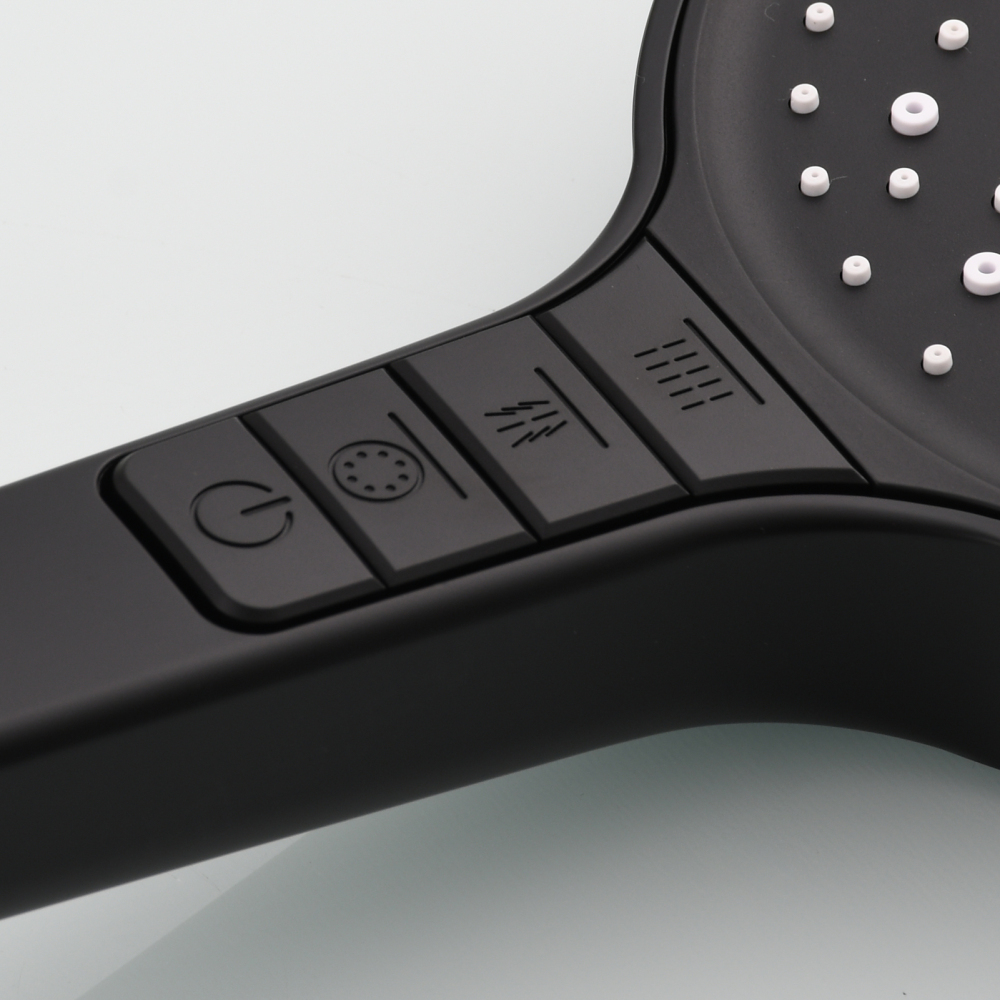 Tecmolog Plastic Shower Set High Pressure 7 Settings Fixed Handheld Shower Head with 1.5m Hose and Holder