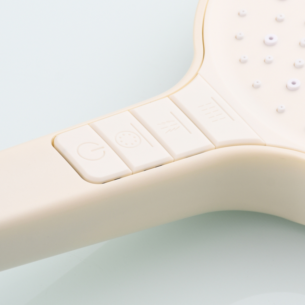 Tecmolog Plastic Shower Set High Pressure 7 Settings Fixed Handheld Shower Head with 1.5m Hose and Holder