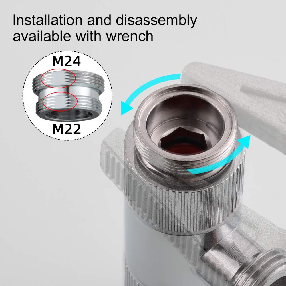 Tecmolog Brass 3 Way Faucet Diverter Valve to Hose Adapter for Kitchen