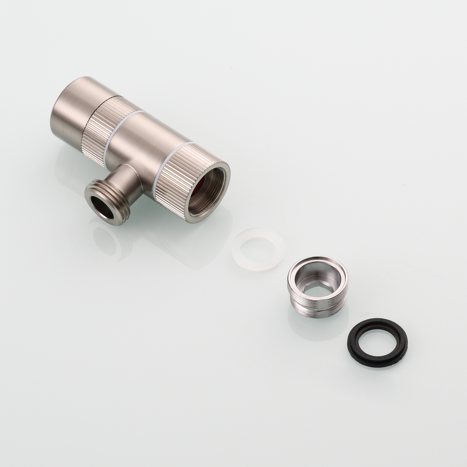Tecmolog Brass 3 Way Faucet Diverter Valve to Hose Adapter for Kitchen