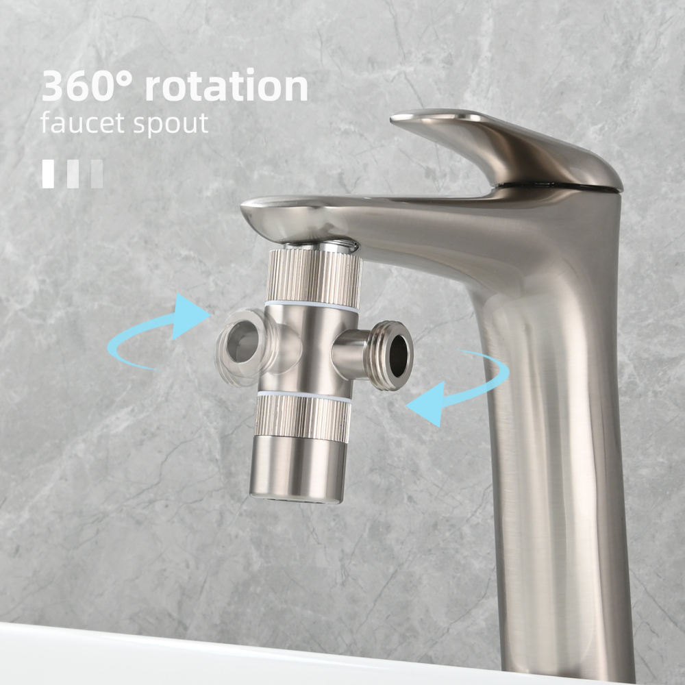 Tecmolog Brass 3 Way Faucet Diverter Valve to Hose Adapter for Kitchen