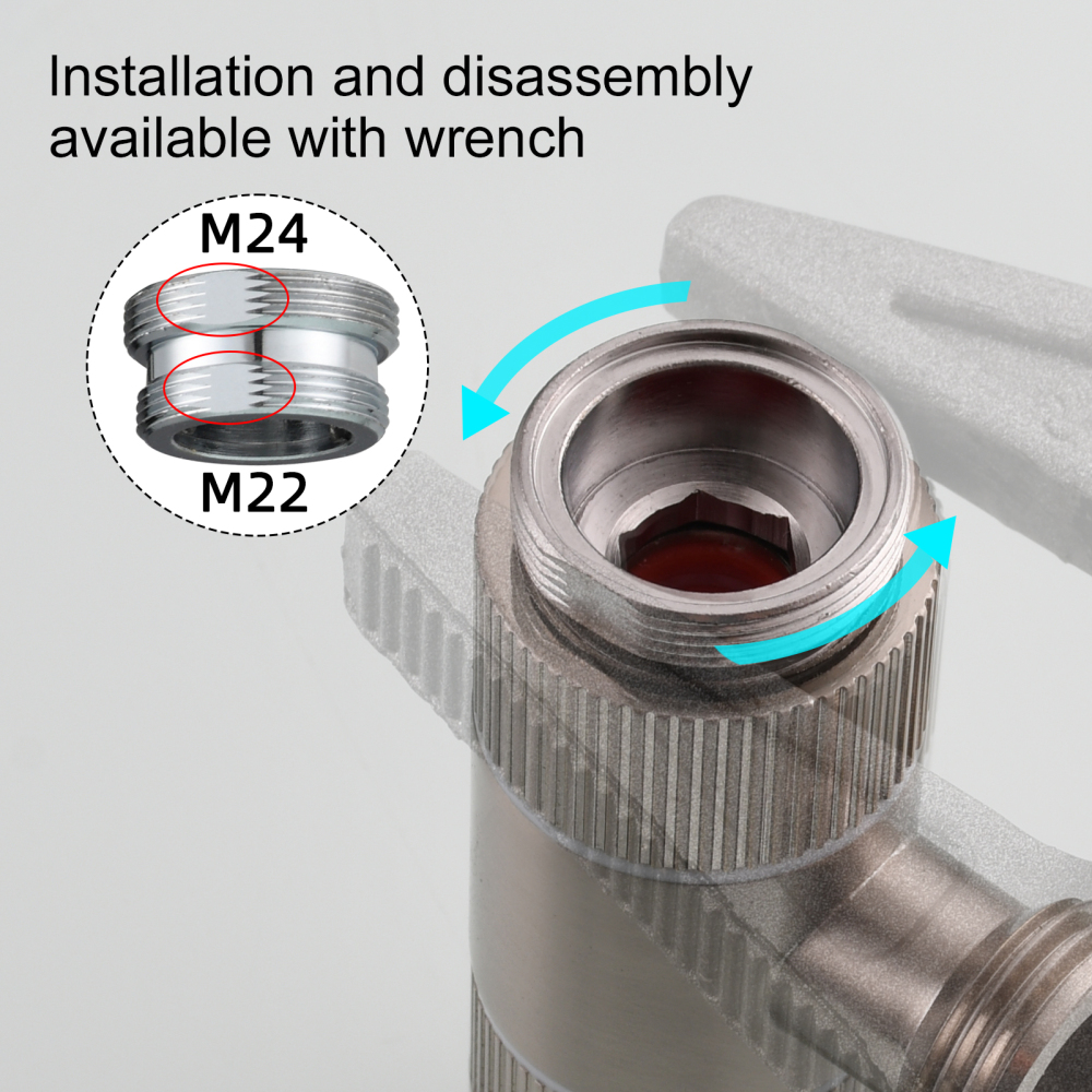 Tecmolog Brass 3 Way Faucet Diverter Valve to Hose Adapter for Kitchen